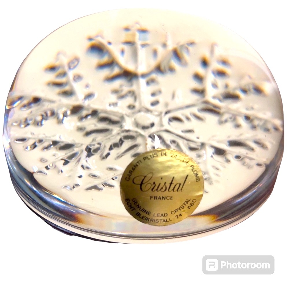 Collectible ECHT BLEIKRISTALL Cristal France Lead Crystal Snowflake Paperweight